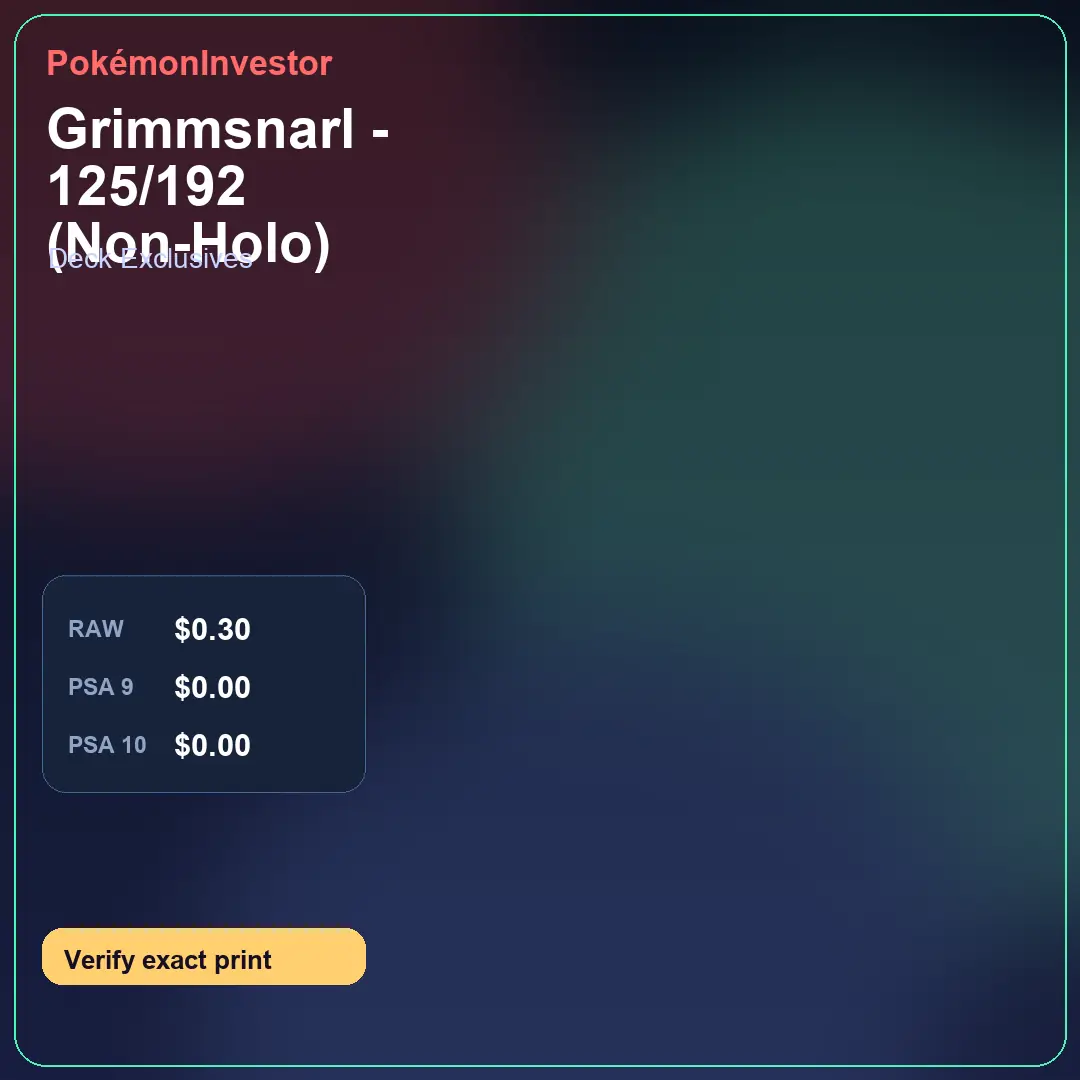 Card research image for Grimmsnarl - 125/192 (Non-Holo)