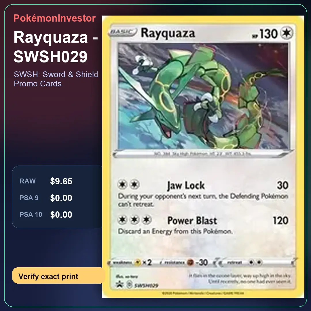 Card research image for Rayquaza - SWSH029