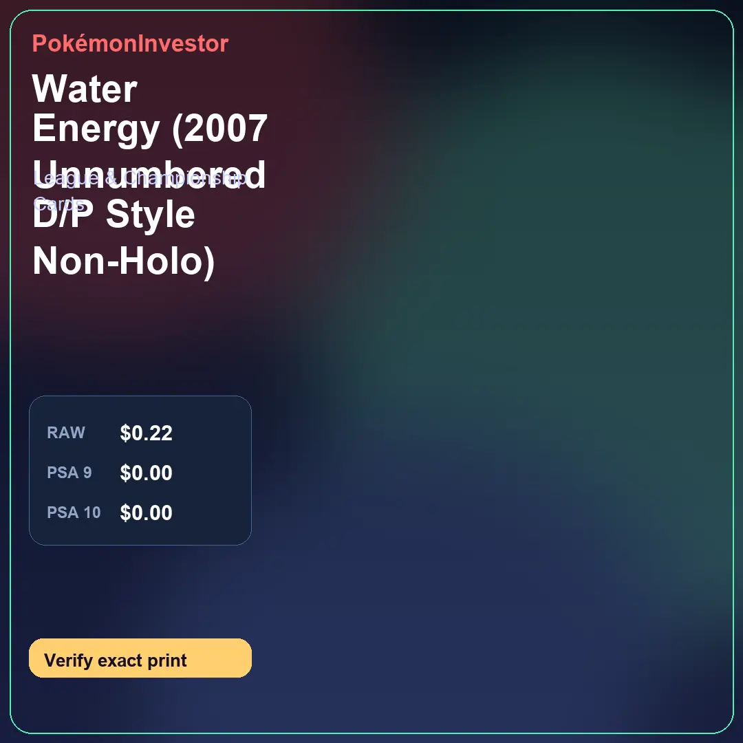 Card research image for Water Energy (2007 Unnumbered D/P Style Non-Holo)