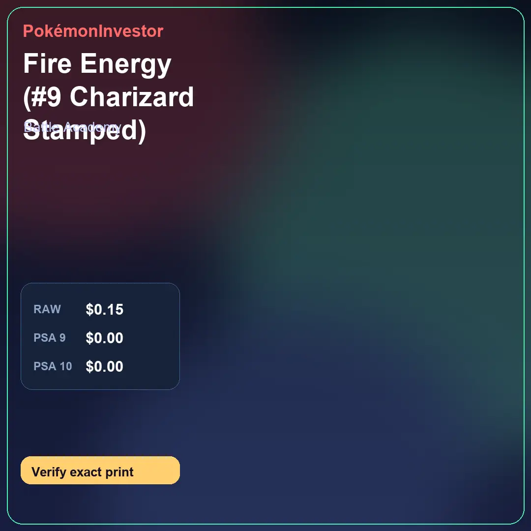 Card research image for Fire Energy (#9 Charizard Stamped)