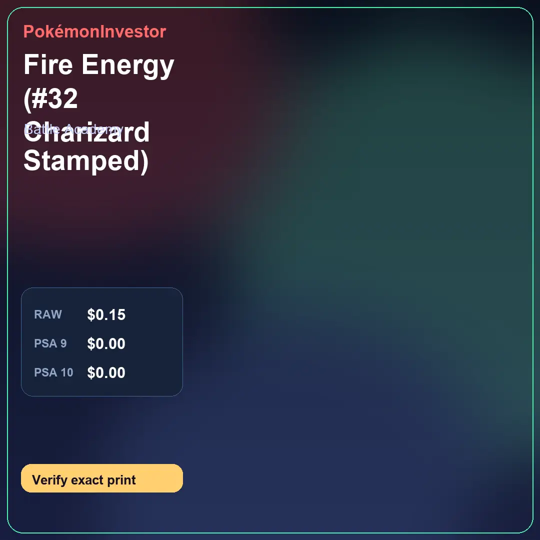 Card research image for Fire Energy (#32 Charizard Stamped)