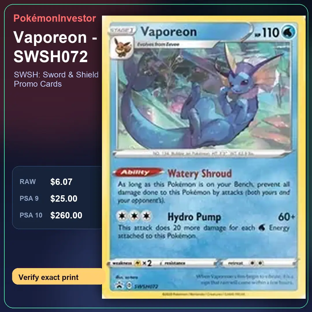 Card research image for Vaporeon - SWSH072