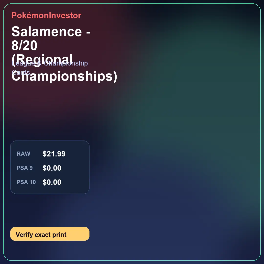 Card research image for Salamence - 8/20 (Regional Championships)