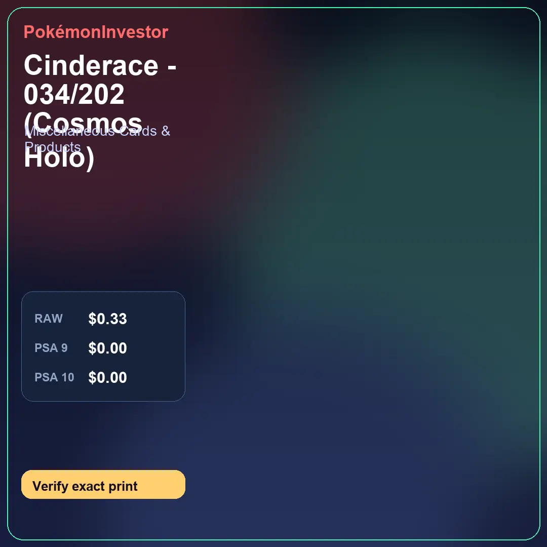 Card research image for Cinderace - 034/202 (Cosmos Holo)