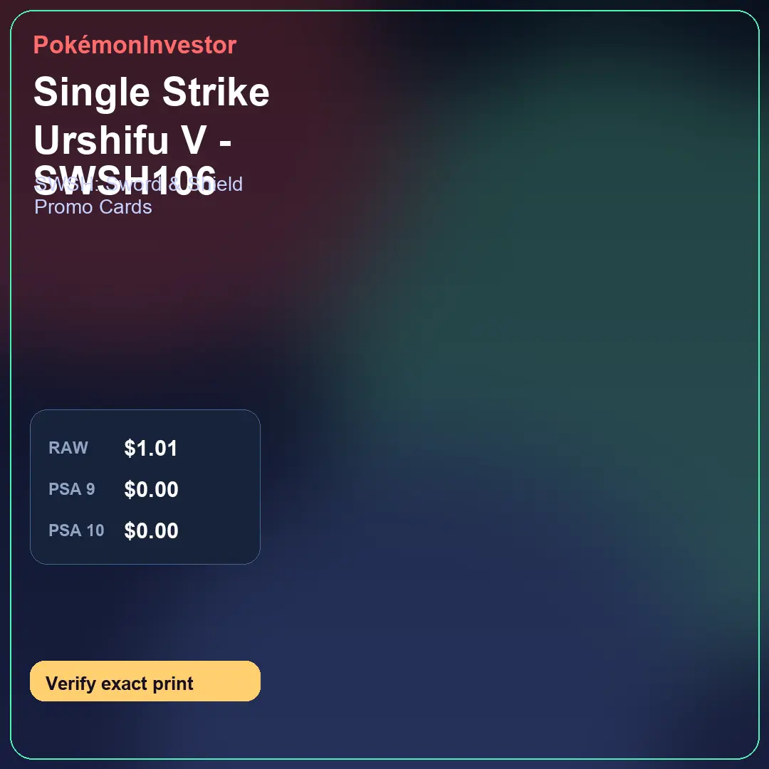 Card research image for Single Strike Urshifu V - SWSH106