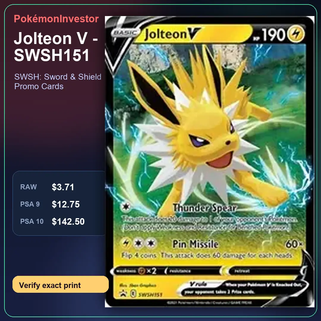 Card research image for Jolteon V - SWSH151