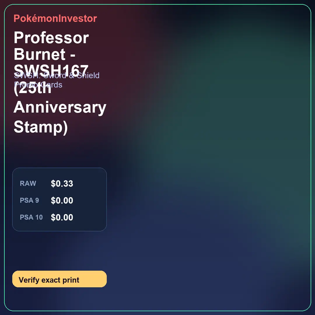 Card research image for Professor Burnet - SWSH167 (25th Anniversary Stamp)