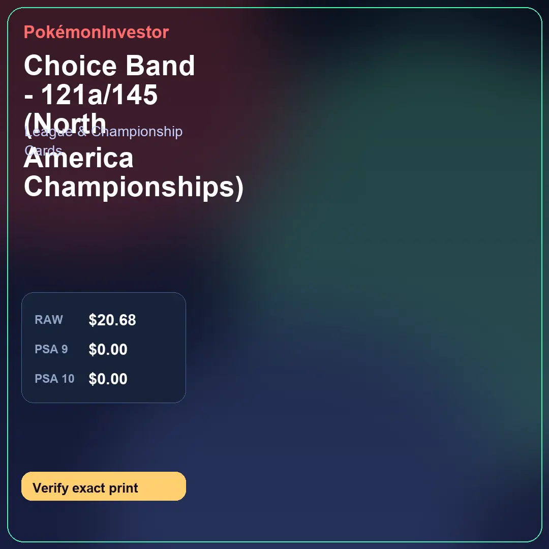Card research image for Choice Band - 121a/145 (North America Championships)