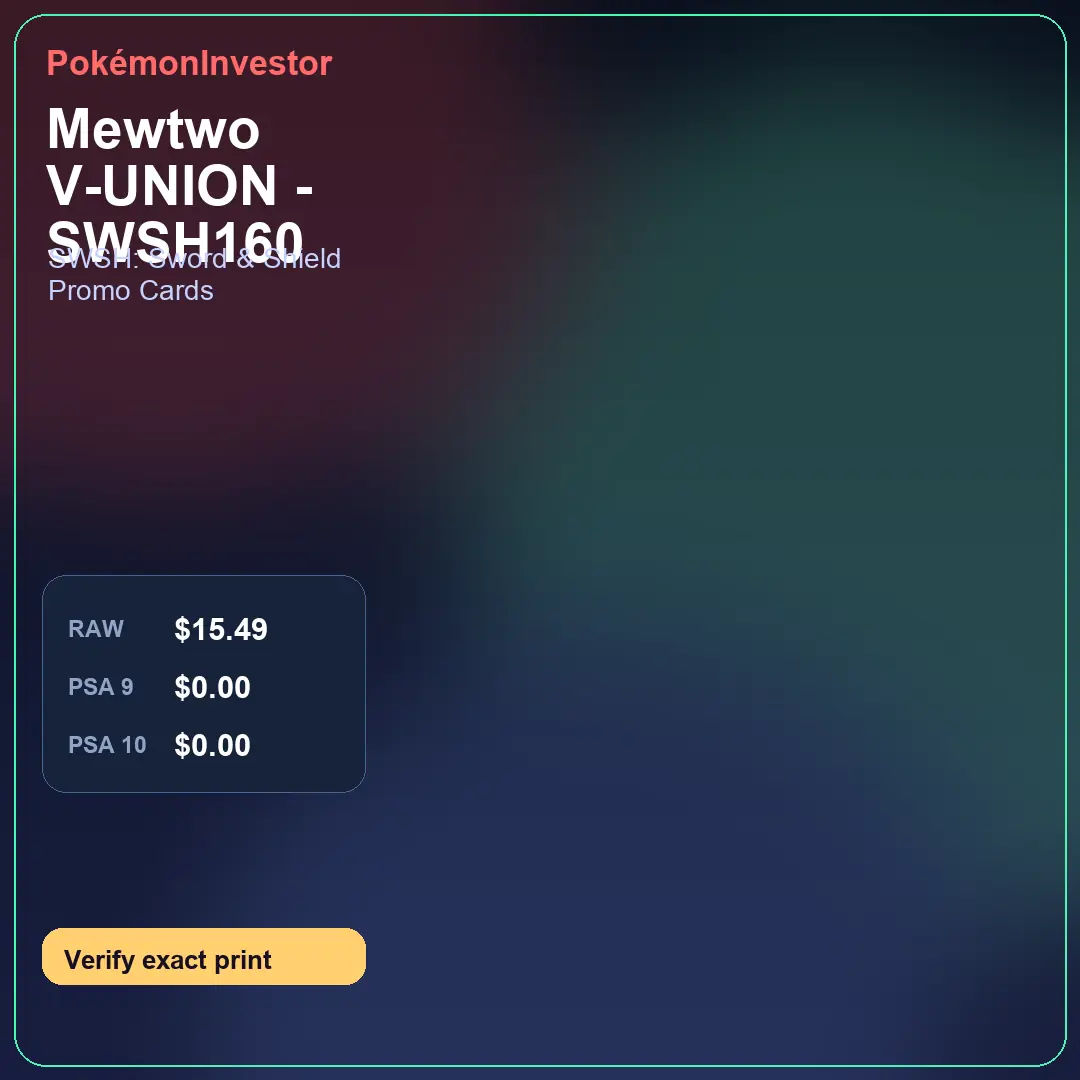 Card research image for Mewtwo V-UNION - SWSH160