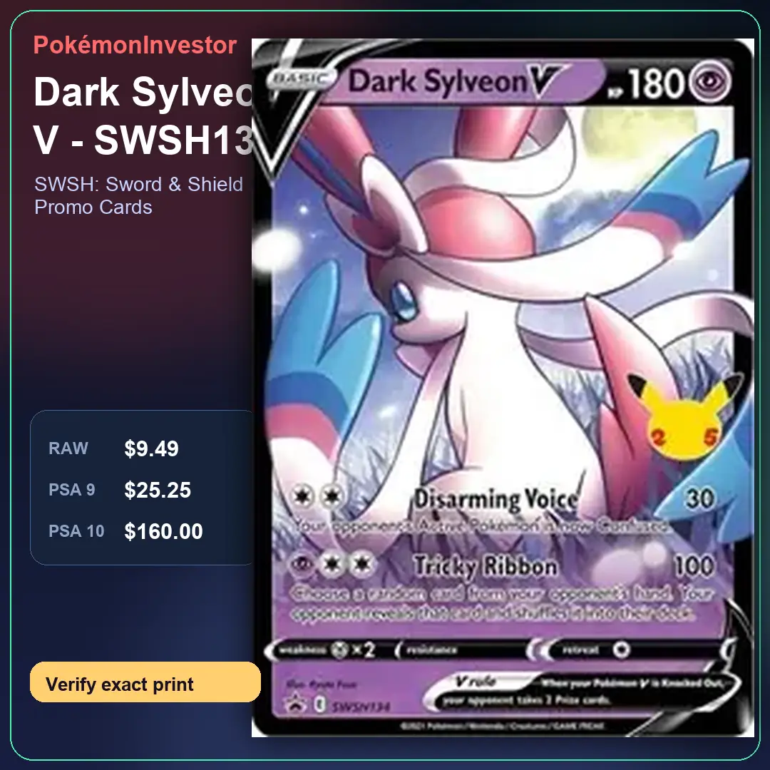 Card research image for Dark Sylveon V - SWSH134