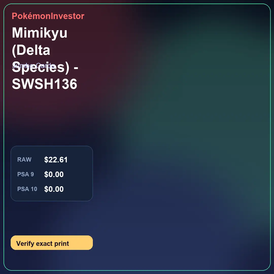 Card research image for Mimikyu (Delta Species) - SWSH136