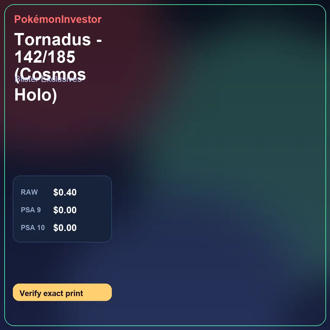 Card research image for Tornadus - 142/185 (Cosmos Holo)