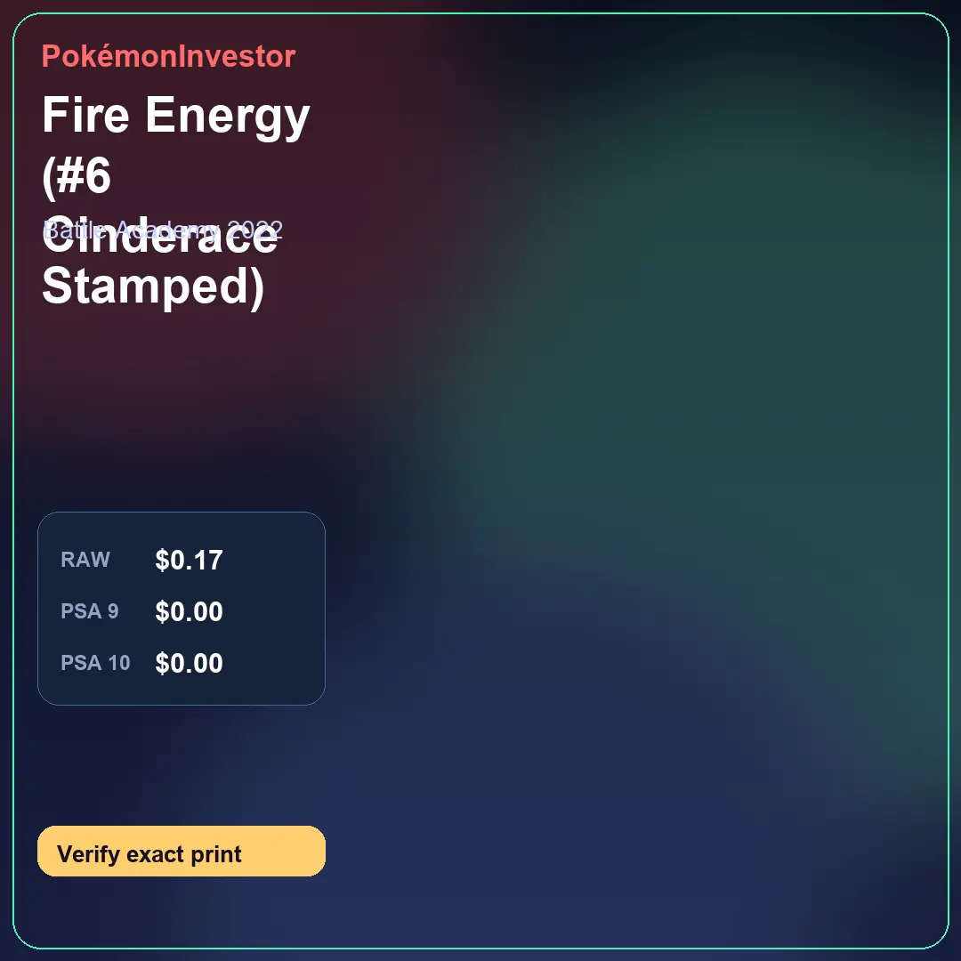 Card research image for Fire Energy (#6 Cinderace Stamped)