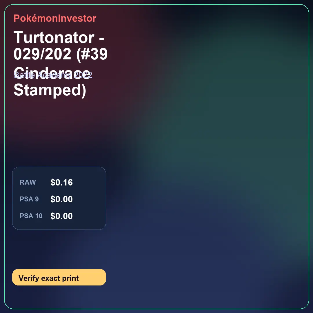 Card research image for Turtonator - 029/202 (#39 Cinderace Stamped)