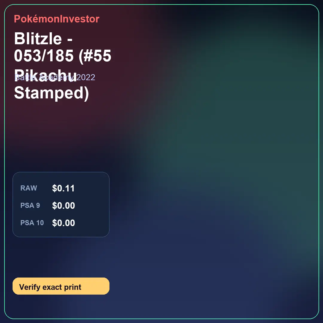 Card research image for Blitzle - 053/185 (#55 Pikachu Stamped)