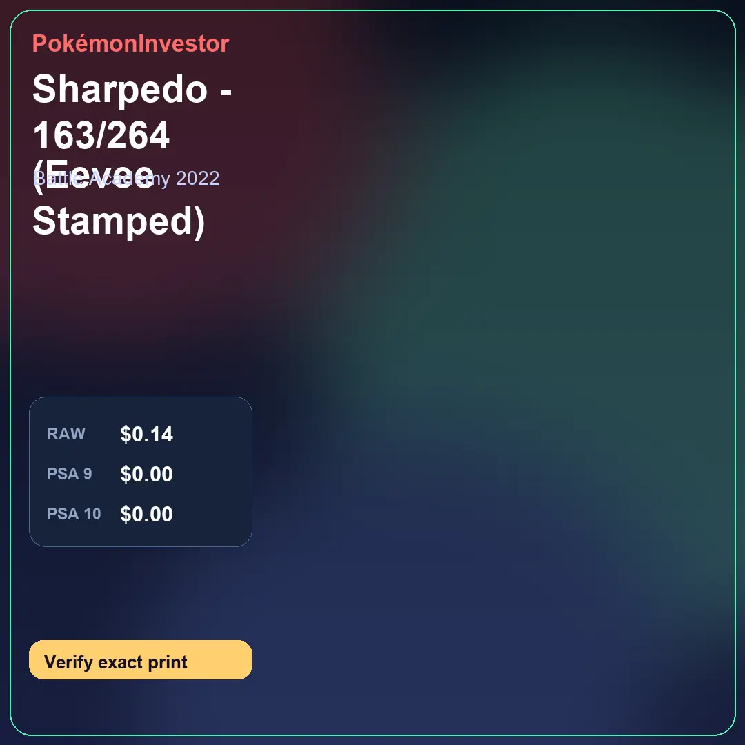 Card research image for Sharpedo - 163/264 (Eevee Stamped)
