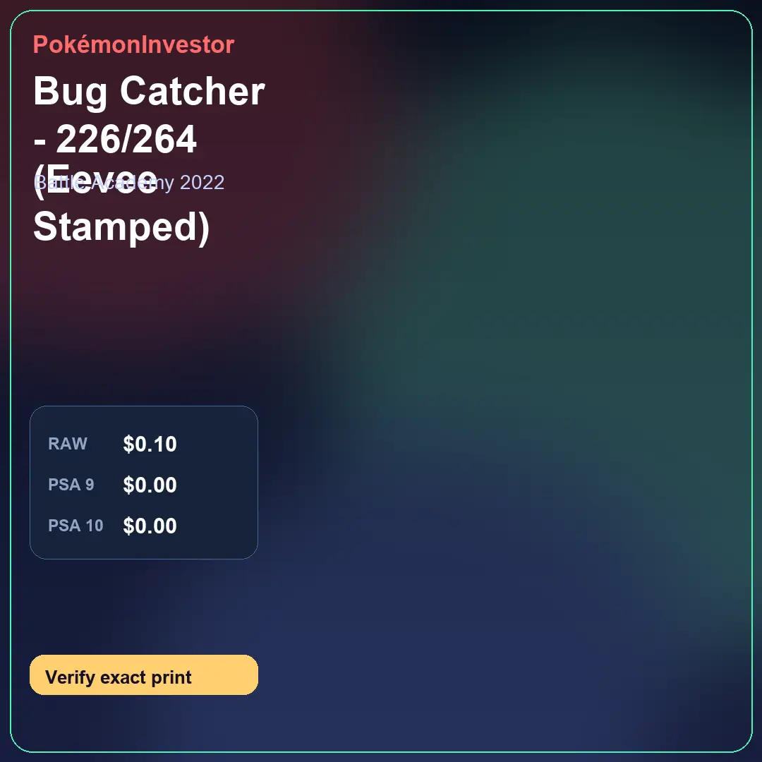 Card research image for Bug Catcher - 226/264 (Eevee Stamped)