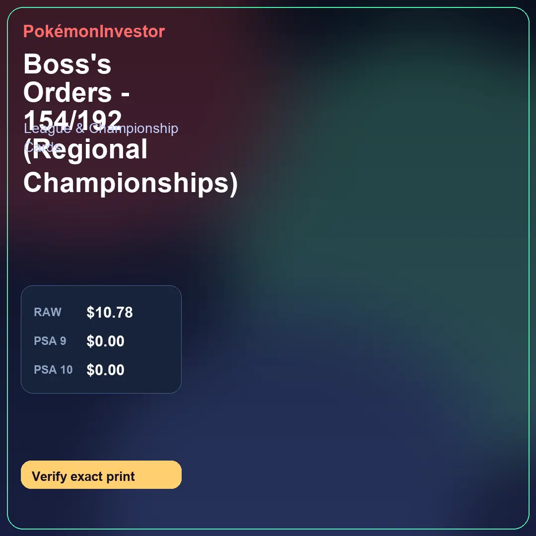 Card research image for Boss's Orders - 154/192 (Regional Championships)