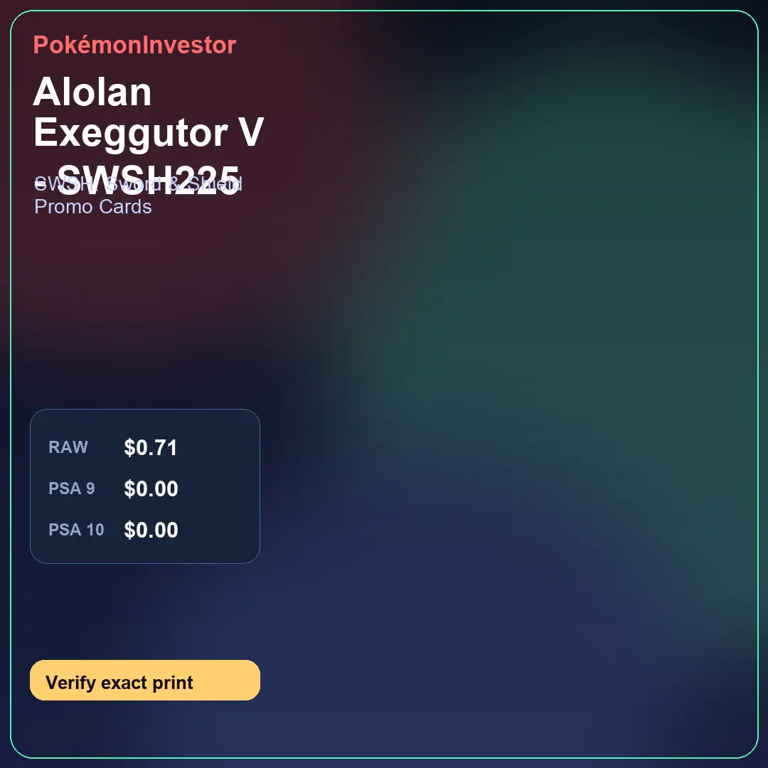 Card research image for Alolan Exeggutor V - SWSH225