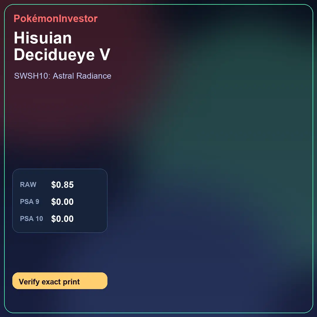 Card research image for Hisuian Decidueye V