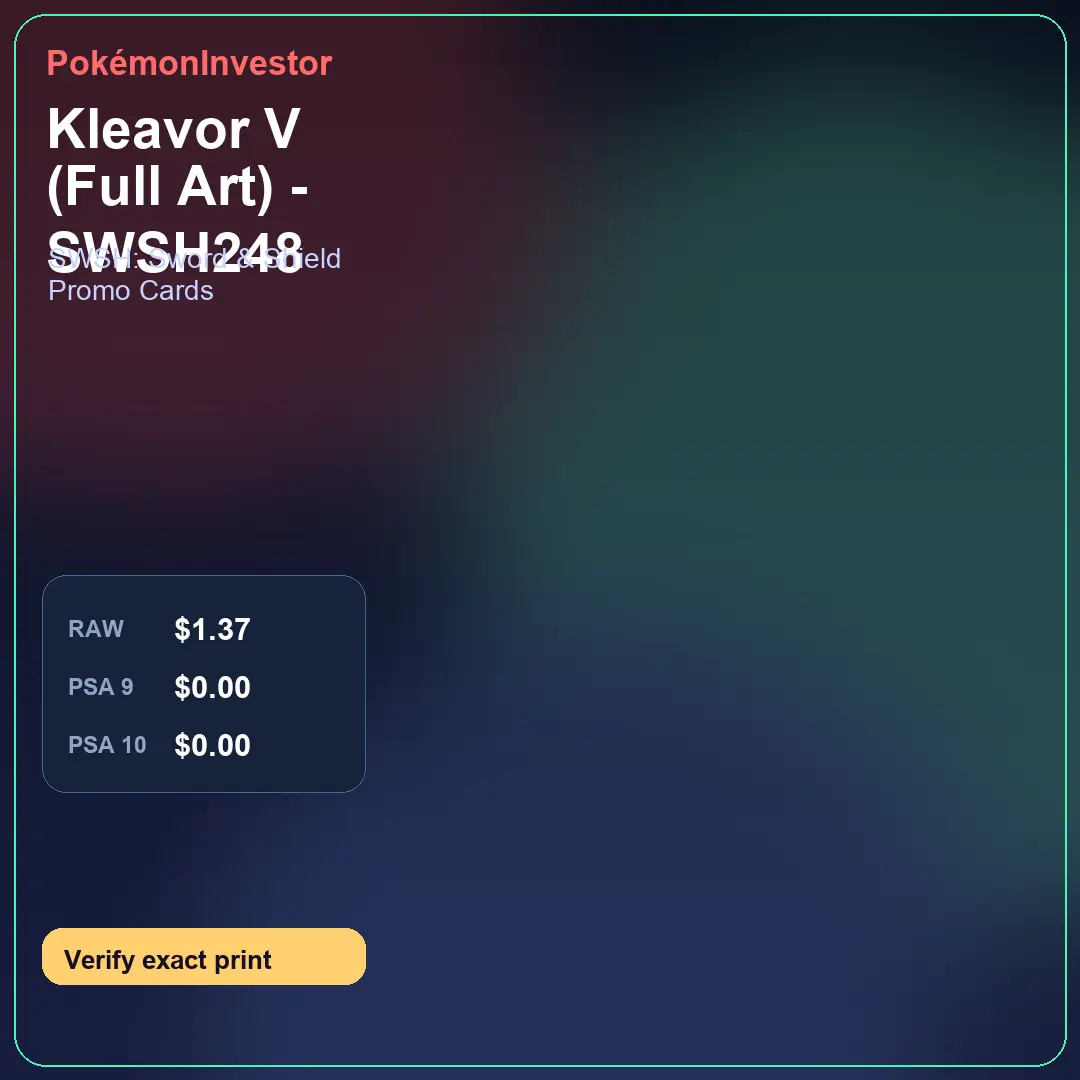 Card research image for Kleavor V (Full Art) - SWSH248