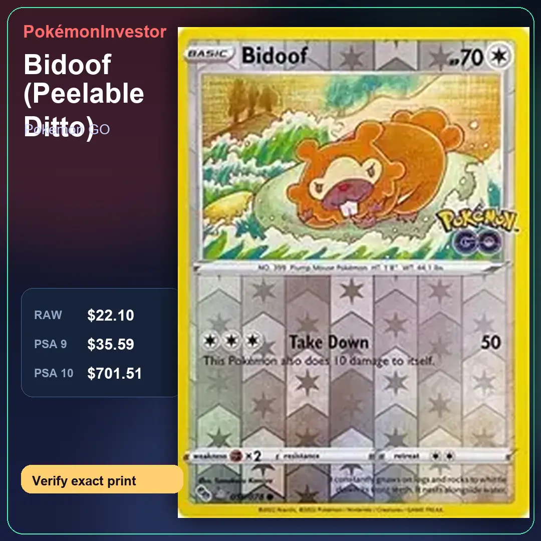 Card research image for Bidoof (Peelable Ditto)
