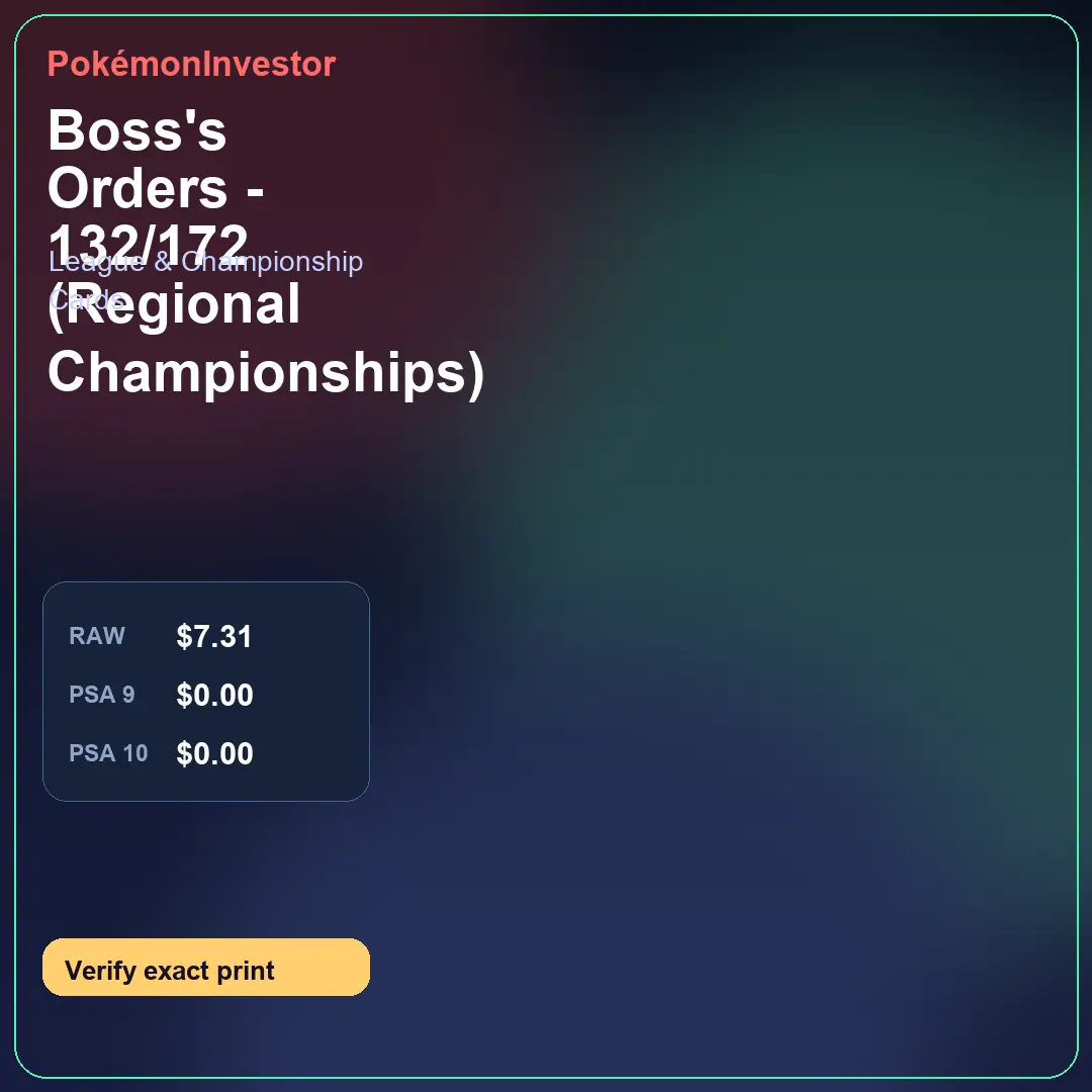 Card research image for Boss's Orders - 132/172 (Regional Championships)
