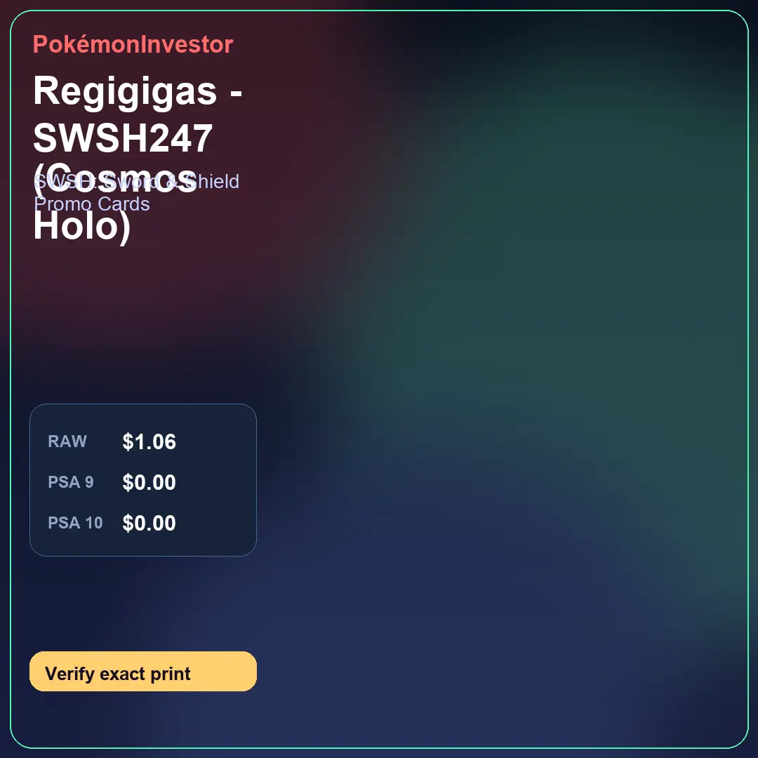 Card research image for Regigigas - SWSH247 (Cosmos Holo)