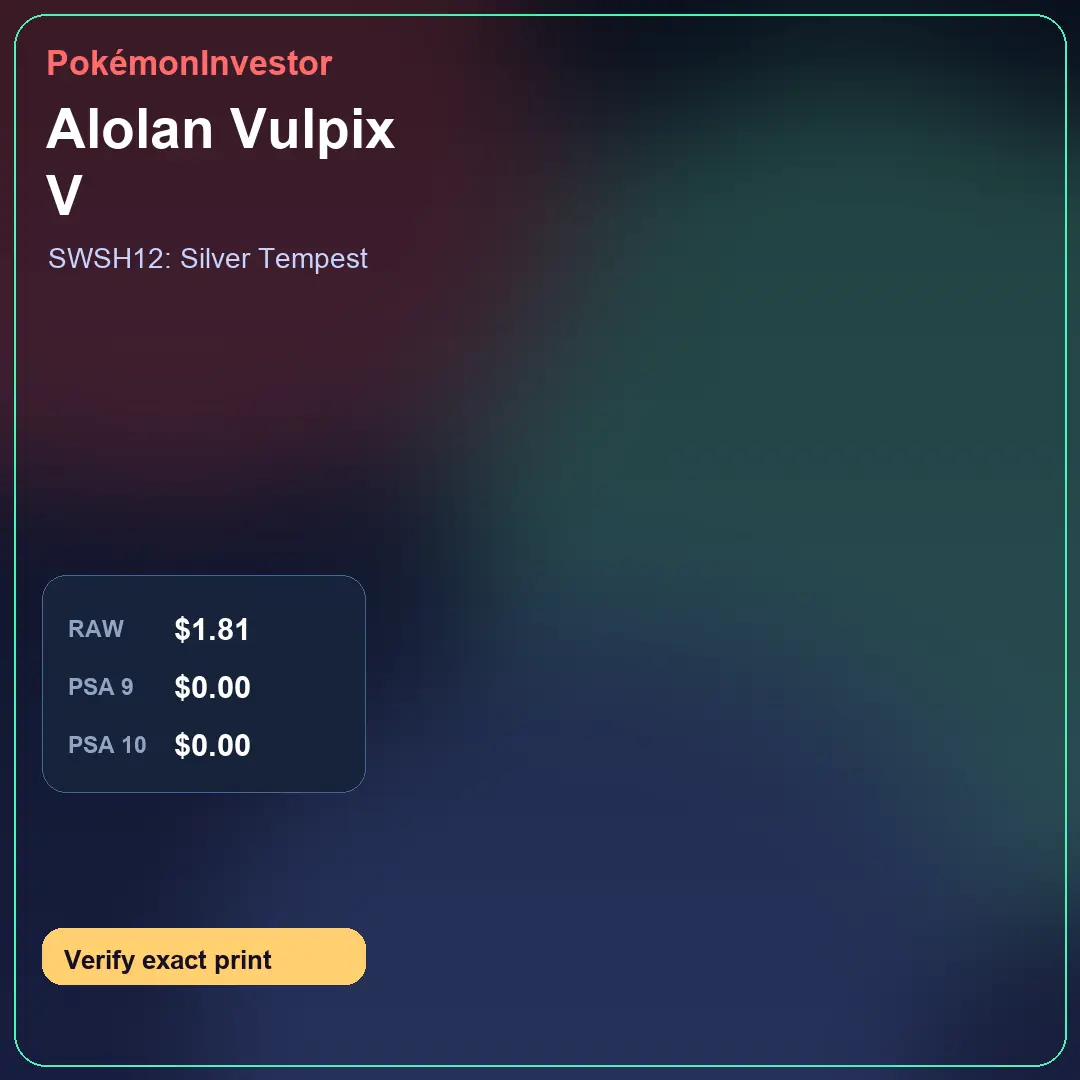 Card research image for Alolan Vulpix V