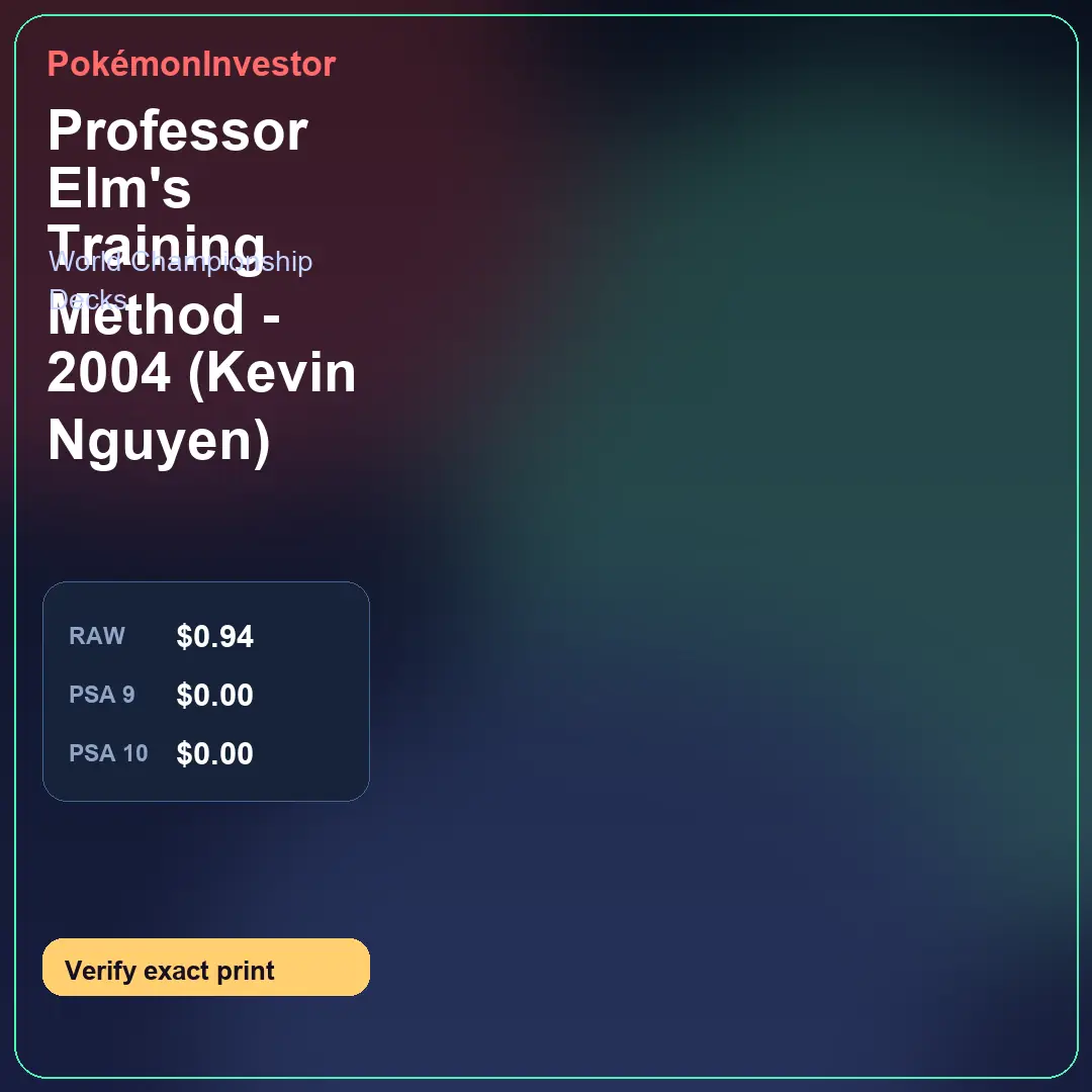 Card research image for Professor Elm's Training Method - 2004 (Kevin Nguyen)