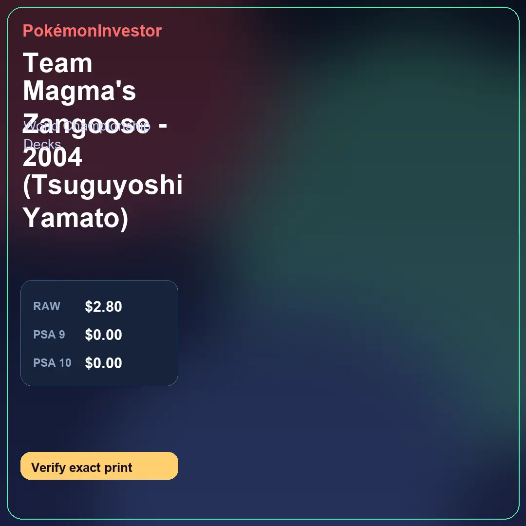 Card research image for Team Magma's Zangoose - 2004 (Tsuguyoshi Yamato)