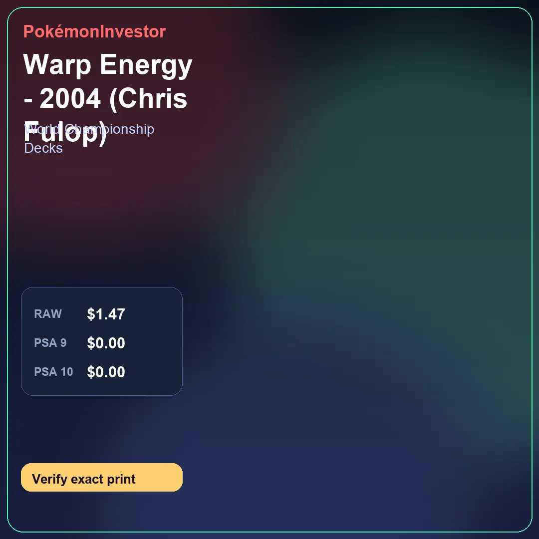 Card research image for Warp Energy - 2004 (Chris Fulop)