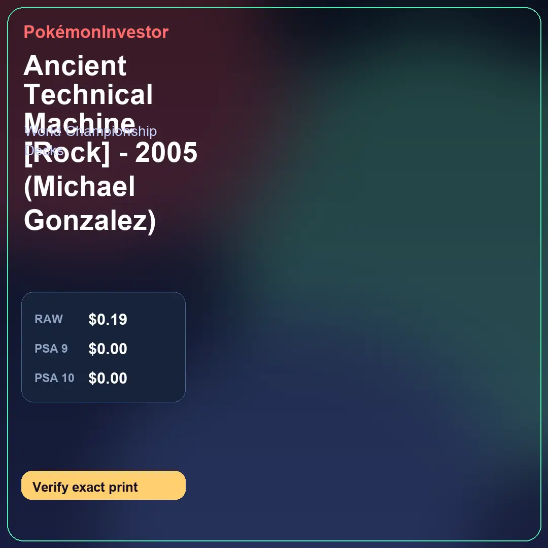 Card research image for Ancient Technical Machine [Rock] - 2005 (Michael Gonzalez)