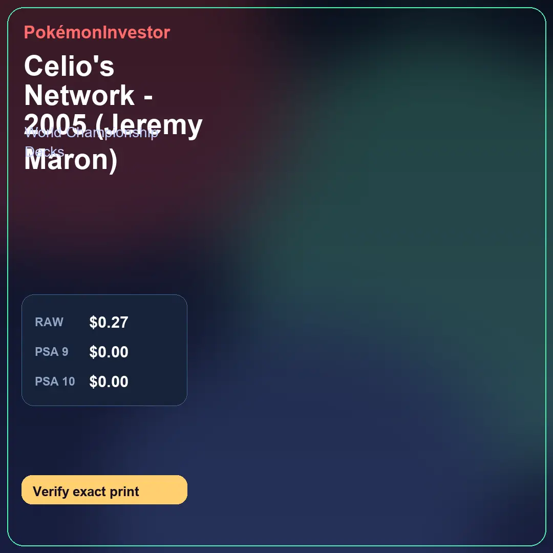 Card research image for Celio's Network - 2005 (Jeremy Maron)