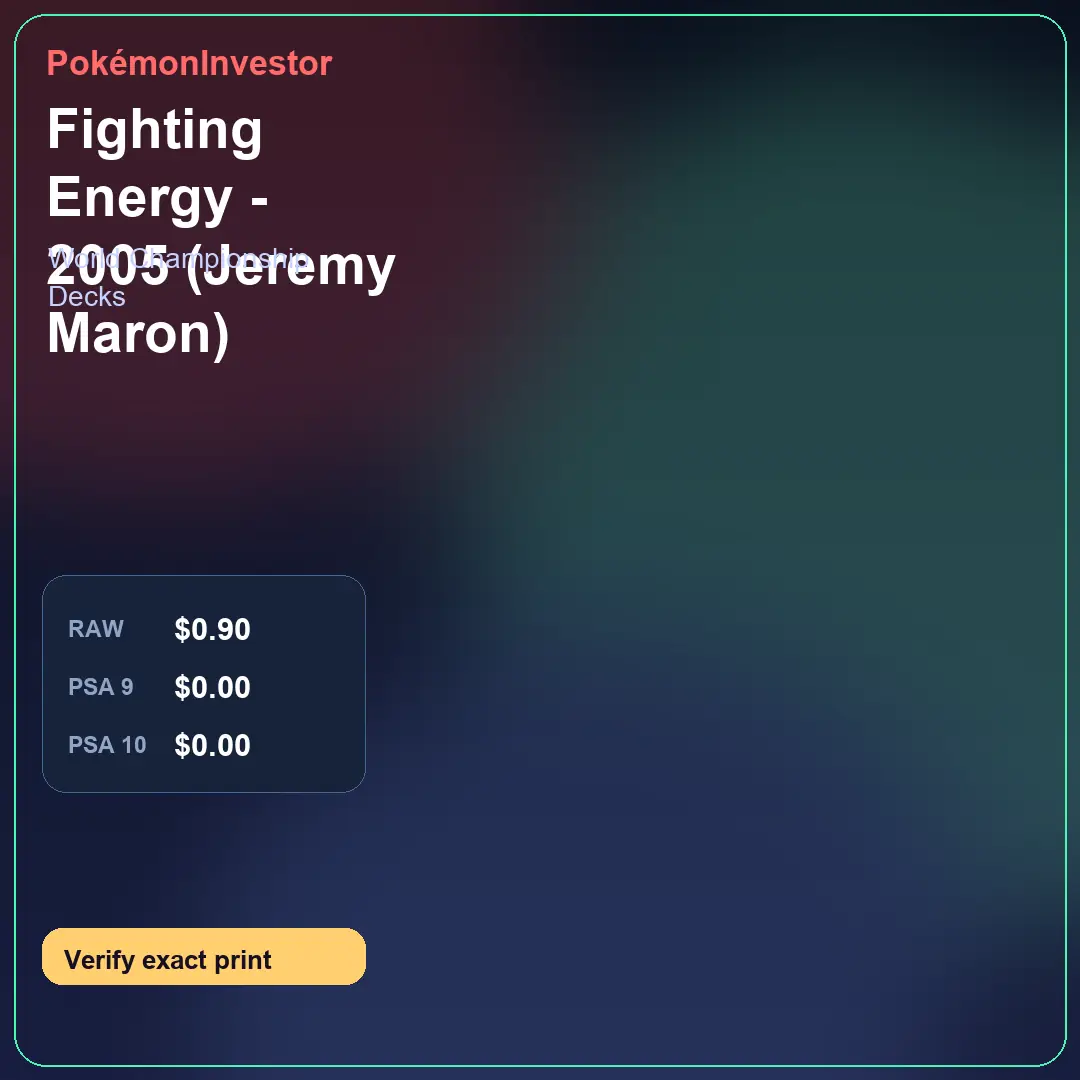 Card research image for Fighting Energy - 2005 (Jeremy Maron)