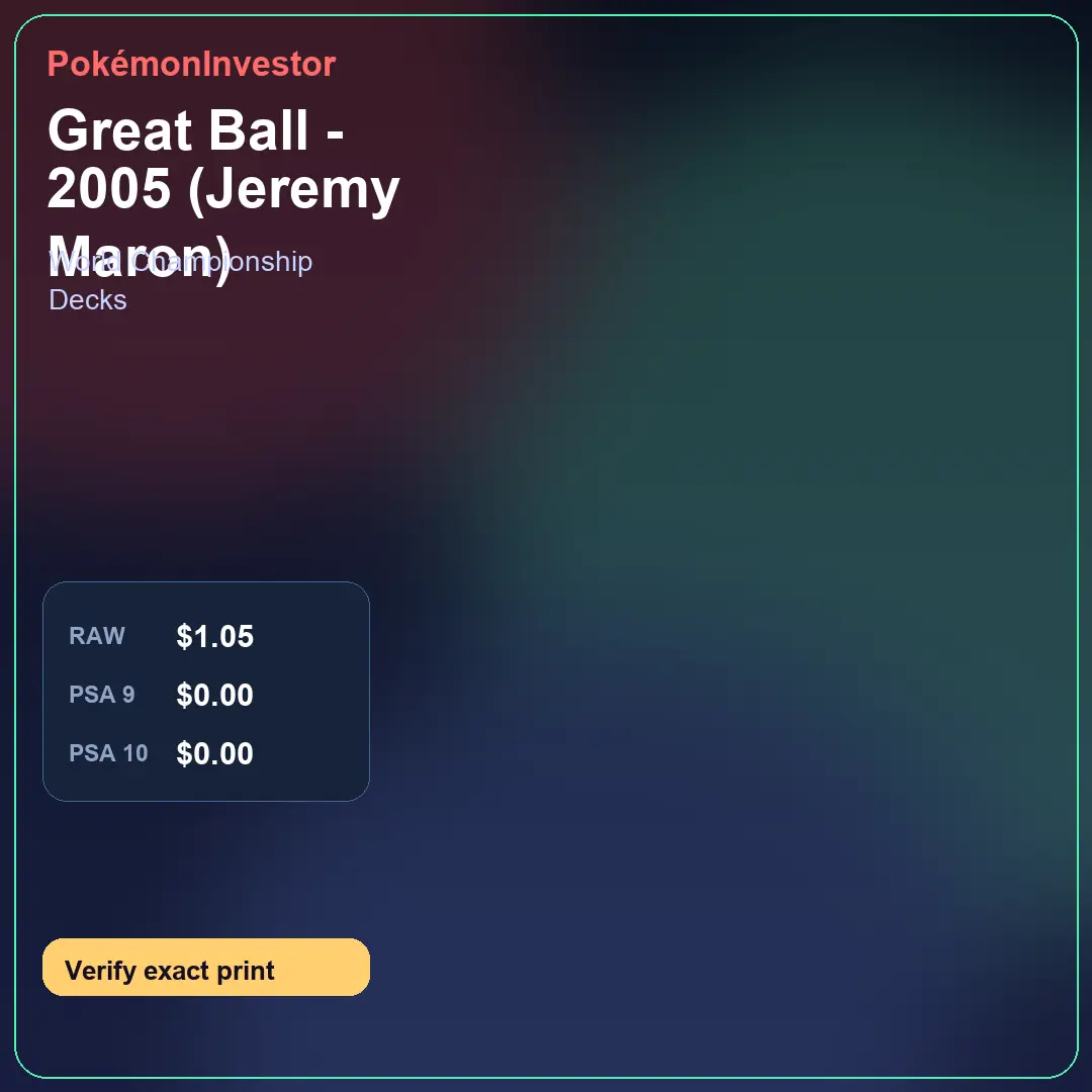 Card research image for Great Ball - 2005 (Jeremy Maron)