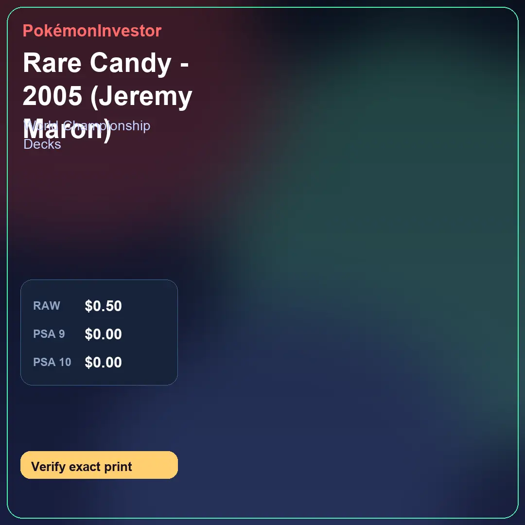 Card research image for Rare Candy - 2005 (Jeremy Maron)