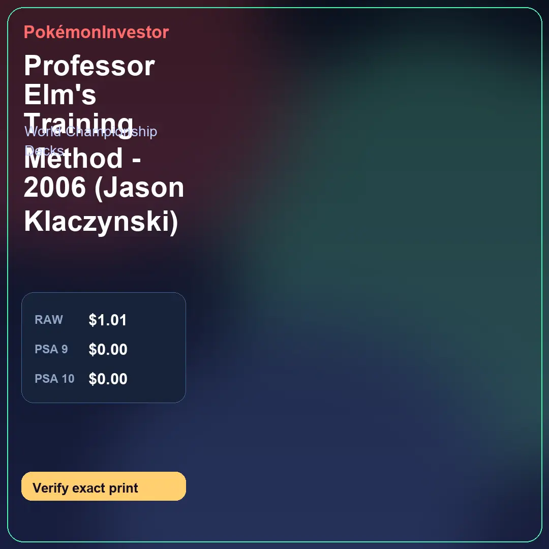 Card research image for Professor Elm's Training Method - 2006 (Jason Klaczynski)