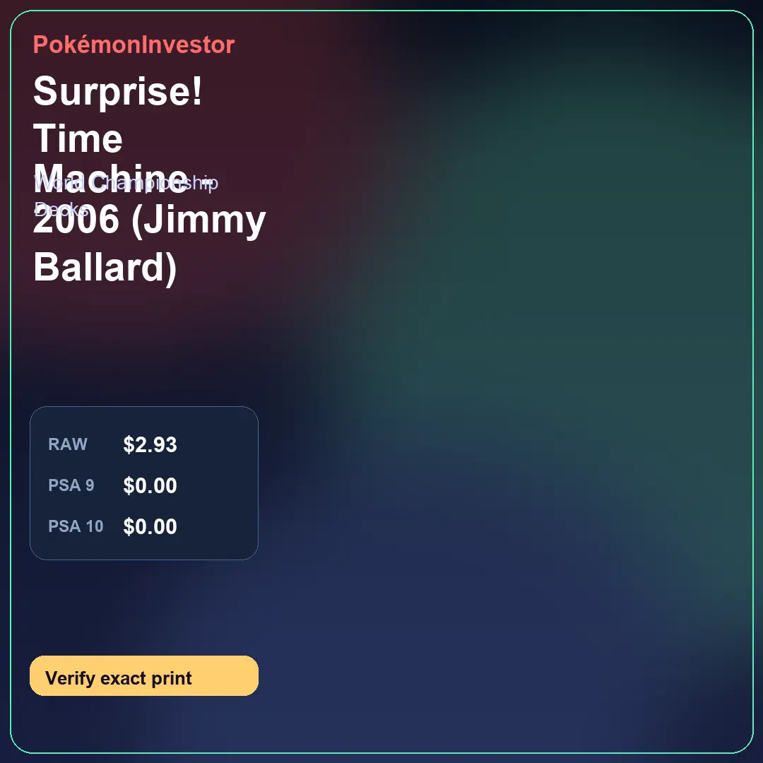 Card research image for Surprise! Time Machine - 2006 (Jimmy Ballard)