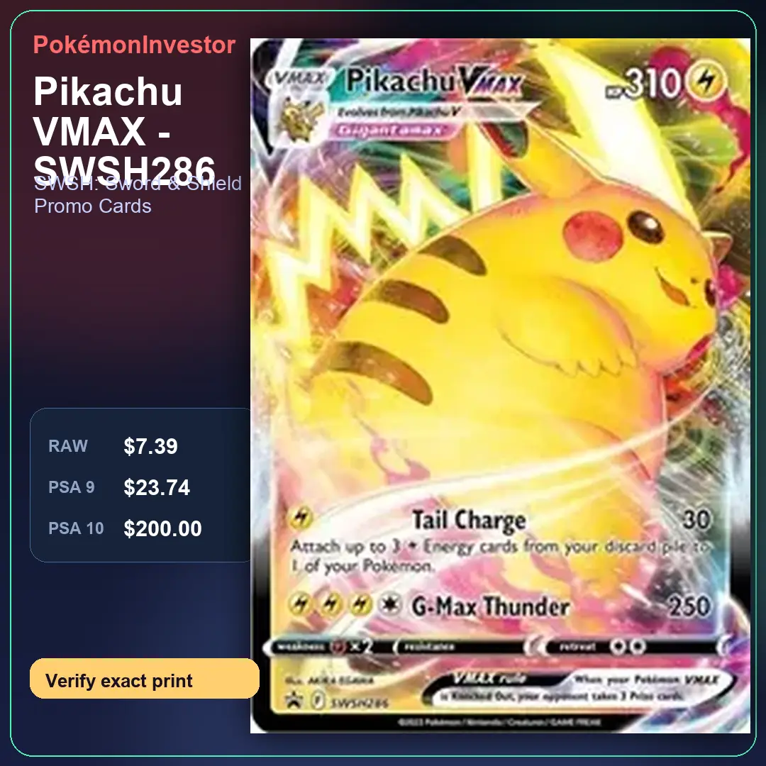 Card research image for Pikachu VMAX - SWSH286