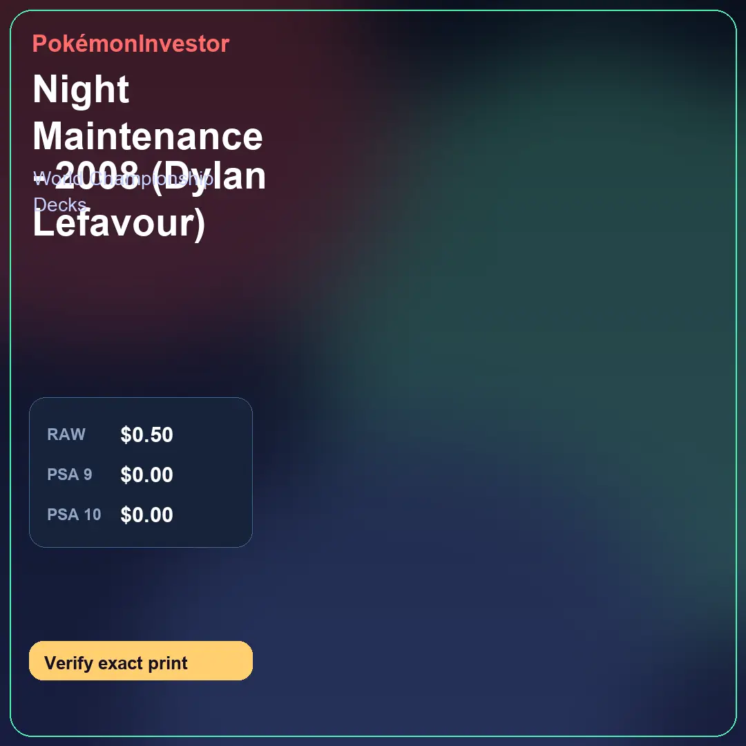 Card research image for Night Maintenance - 2008 (Dylan Lefavour)