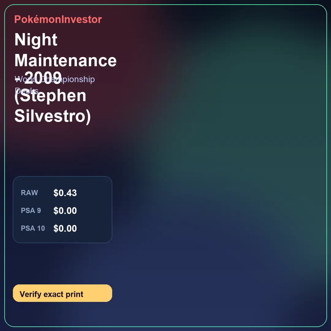Card research image for Night Maintenance - 2009 (Stephen Silvestro)