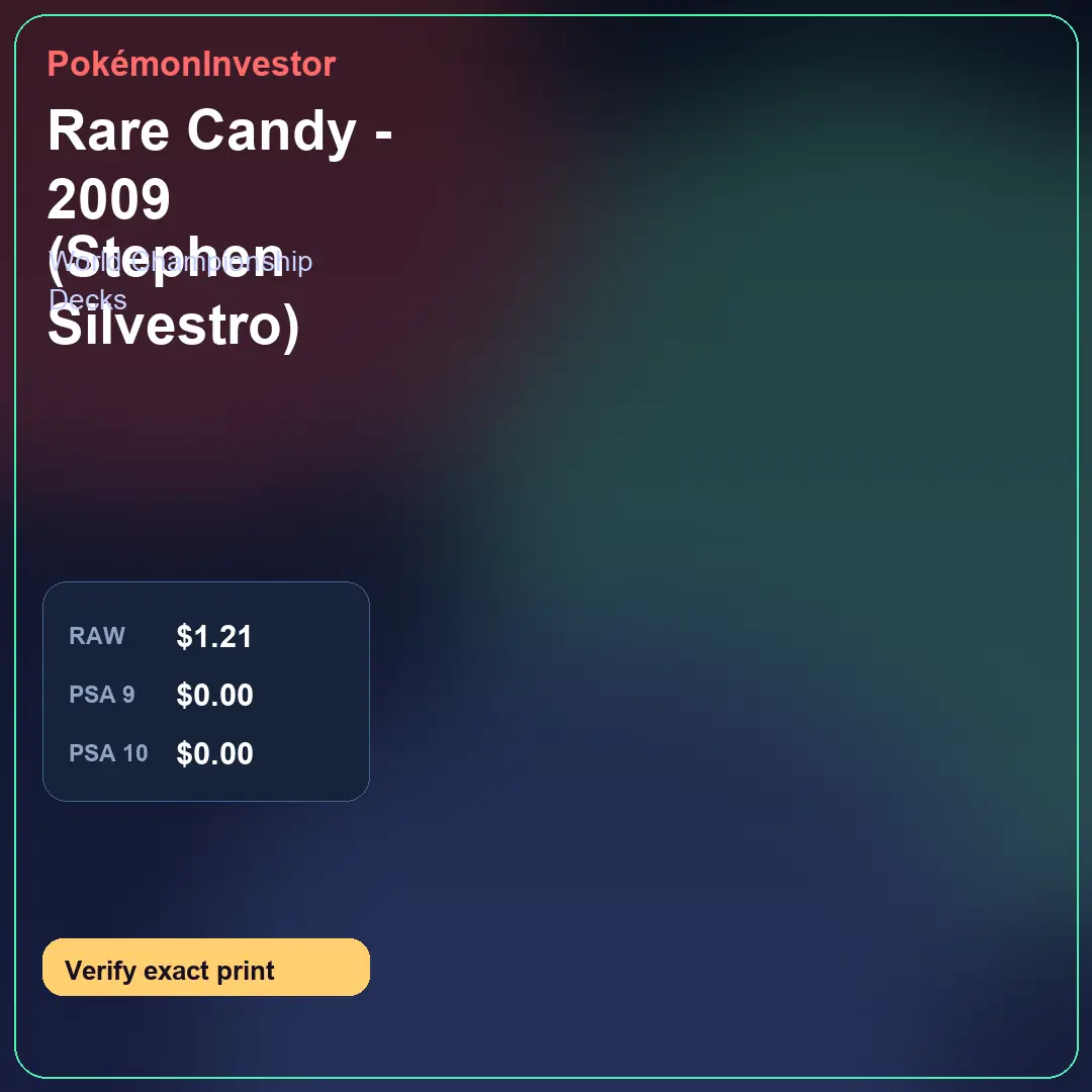 Card research image for Rare Candy - 2009 (Stephen Silvestro)