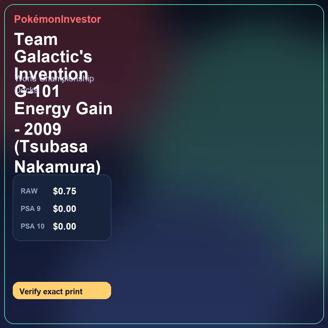Card research image for Team Galactic's Invention G-101 Energy Gain - 2009 (Tsubasa Nakamura)