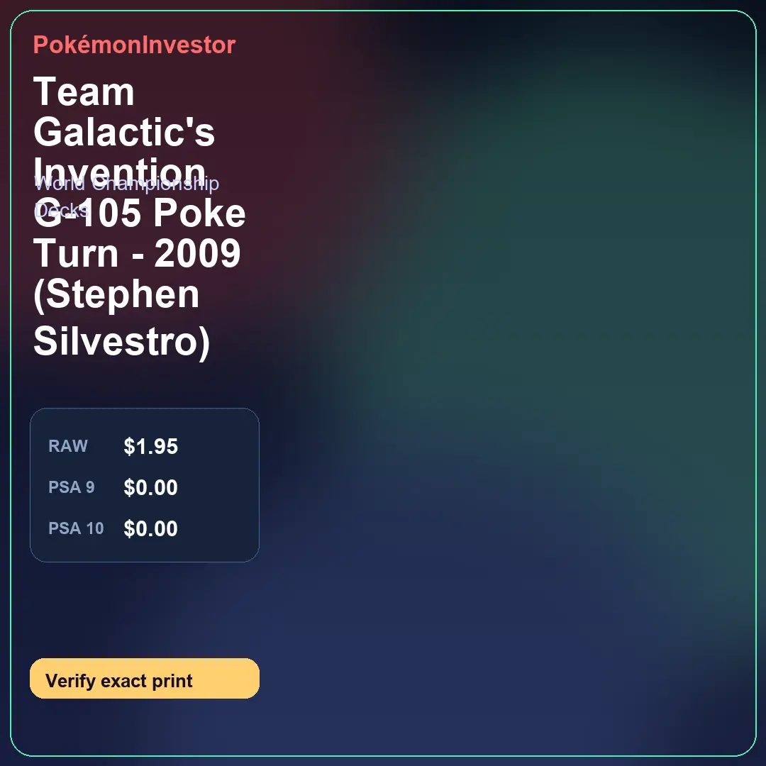 Card research image for Team Galactic's Invention G-105 Poke Turn - 2009 (Stephen Silvestro)