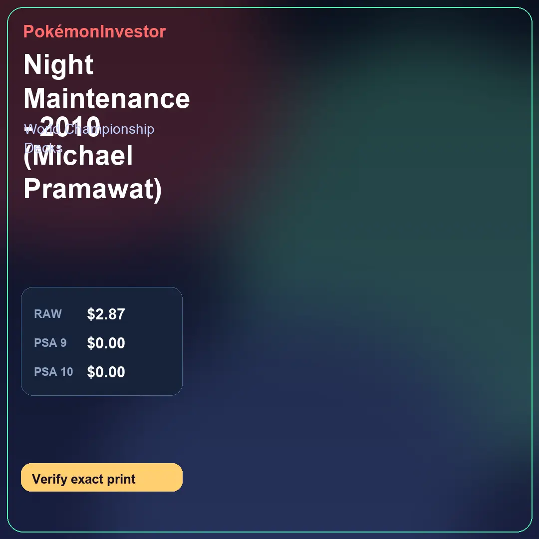 Card research image for Night Maintenance - 2010 (Michael Pramawat)