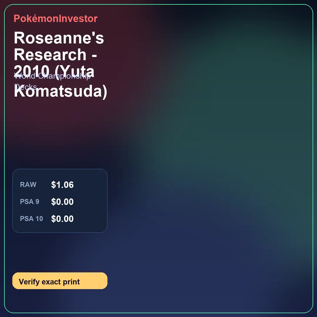 Card research image for Roseanne's Research - 2010 (Yuta Komatsuda)