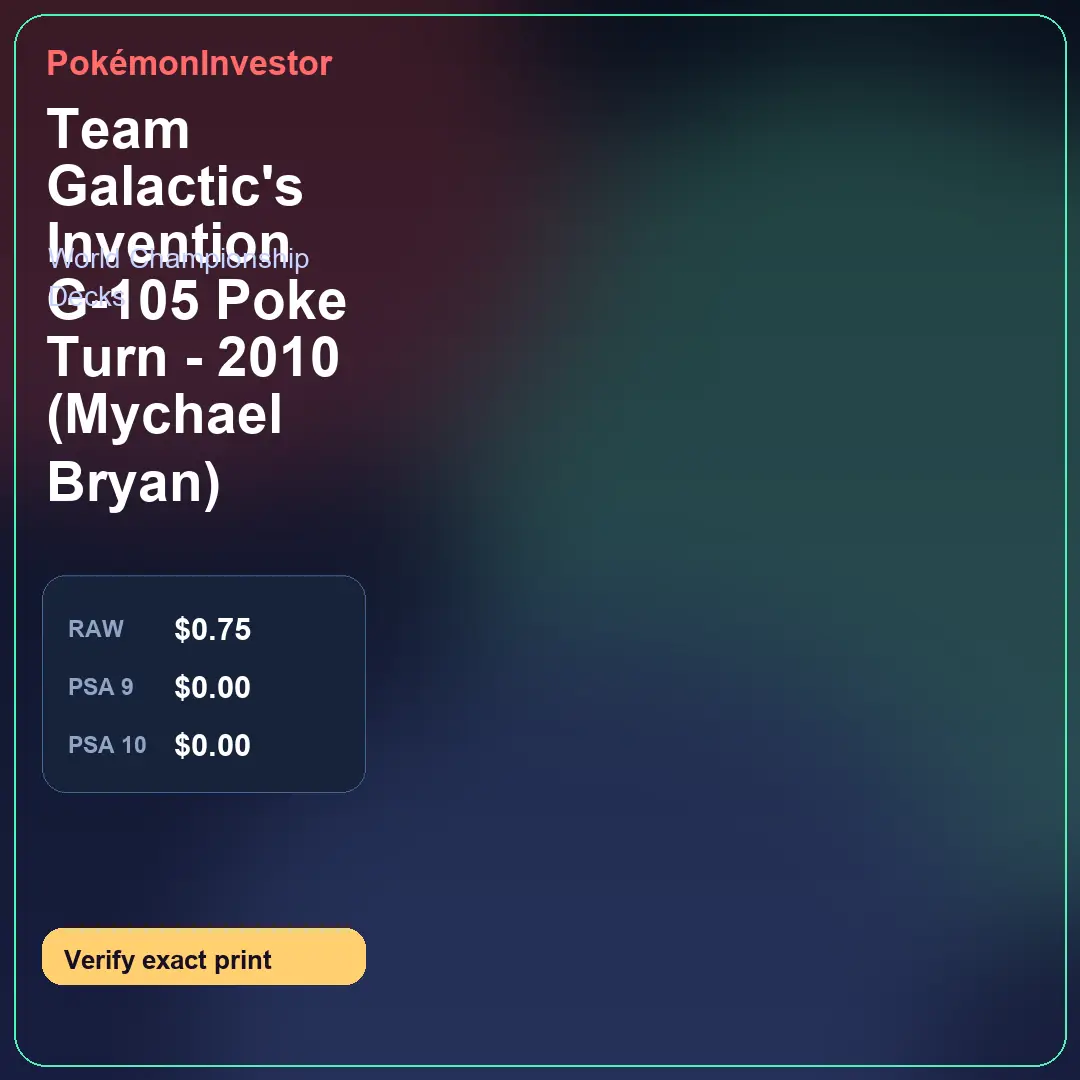 Card research image for Team Galactic's Invention G-105 Poke Turn - 2010 (Mychael Bryan)