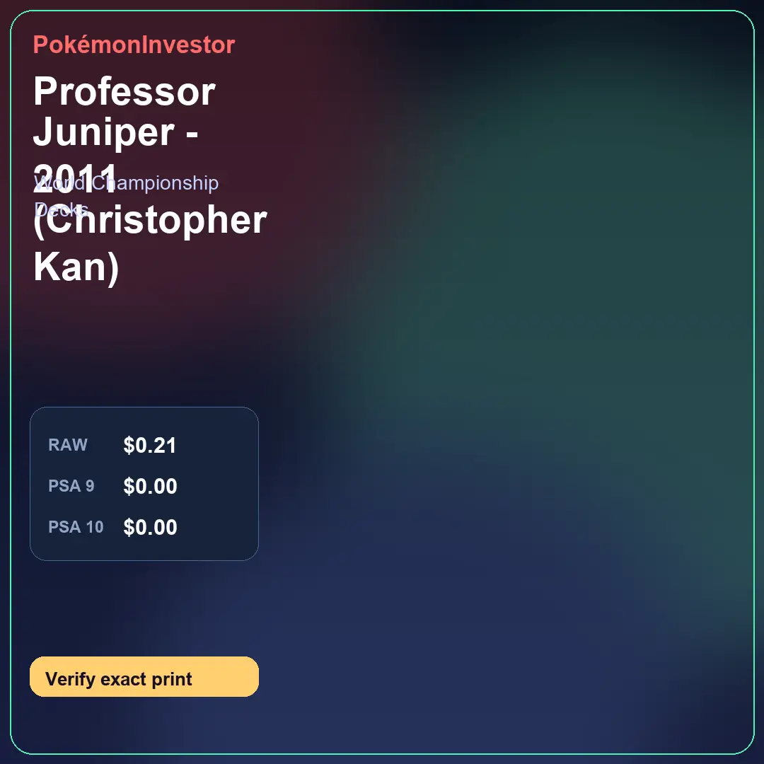 Card research image for Professor Juniper - 2011 (Christopher Kan)