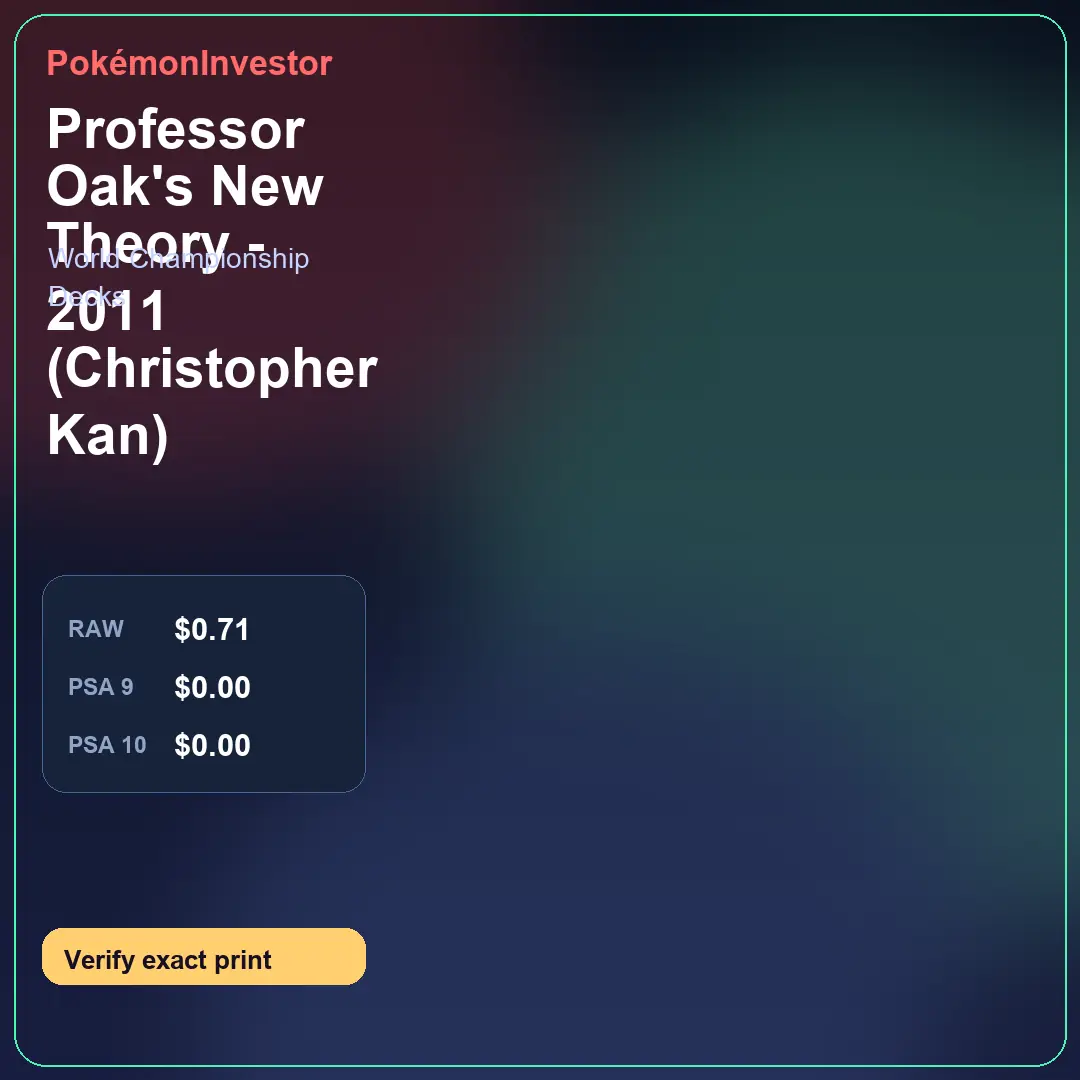 Card research image for Professor Oak's New Theory - 2011 (Christopher Kan)